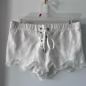 White Lace Mini Shorts